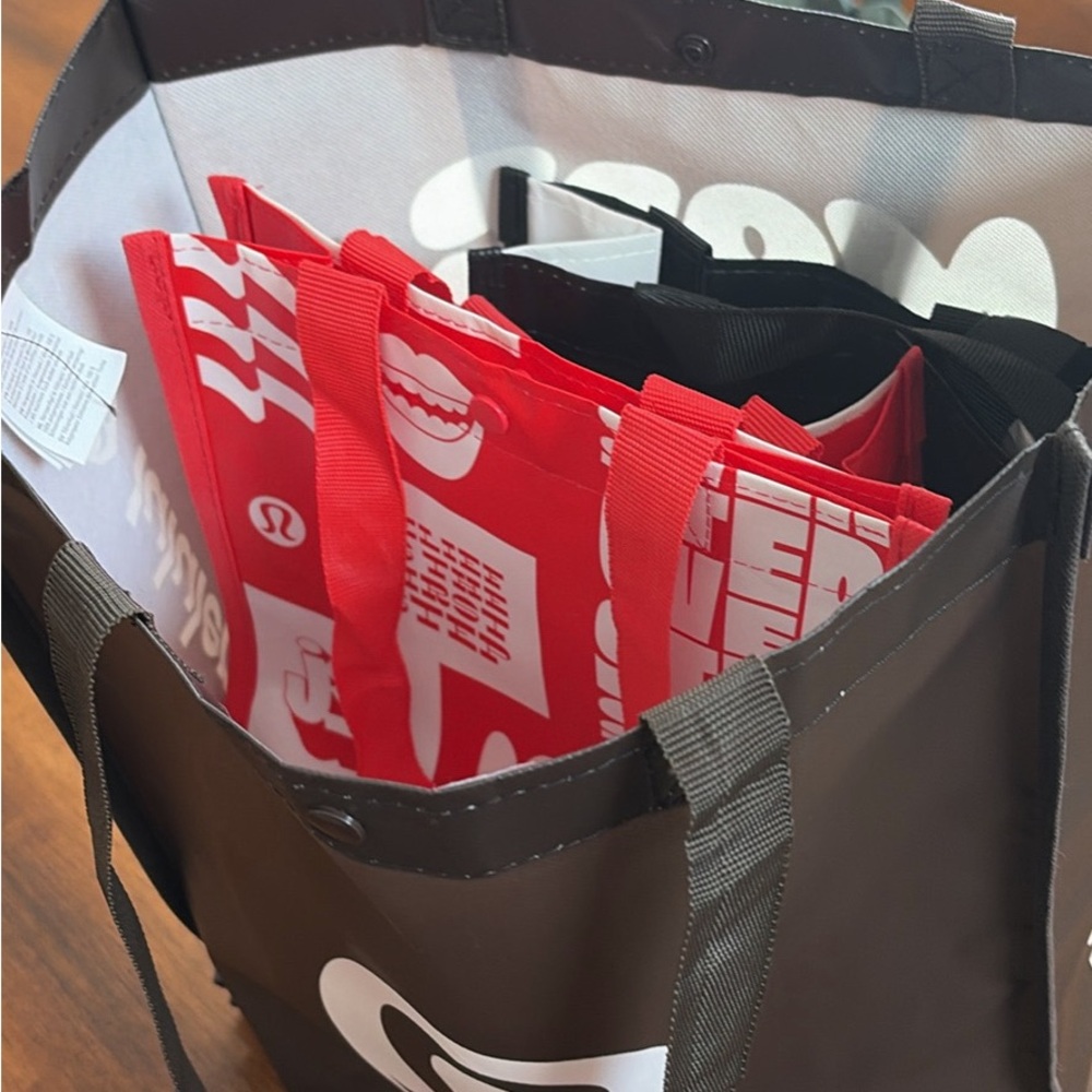 Lululemon Red Graphic Tote Bag